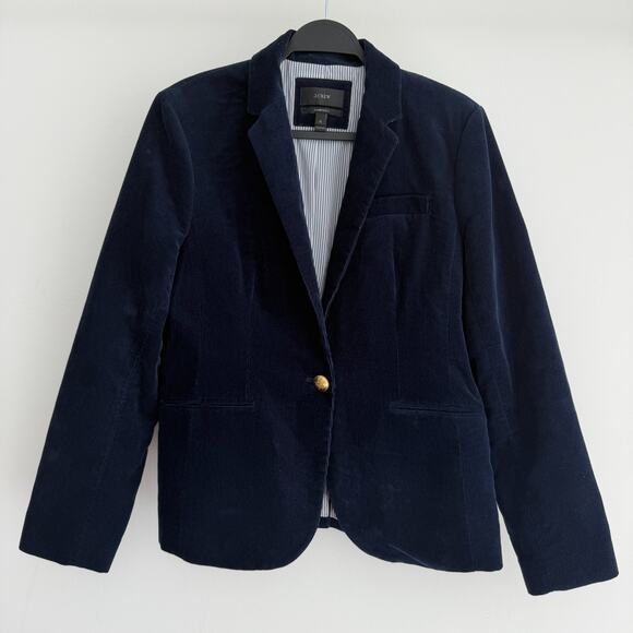 J Crew Campbell Blazer 12 Navy Corduroy Equestrian Preppy Old Money Heritage - Picture 8 of 15